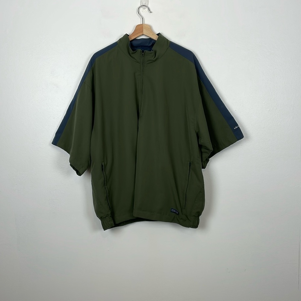 Life Is Good Short Sleeve Golf Windbreaker Pullover 1/2 Zip Lightweight Green XL